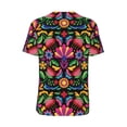thumbnail image 2 of Daiia Colorful Floral Embroidery Mexican Mens Baseball Jersey Button Down Shirts Short Sleeve Sports Uniforms-Small, 2 of 9