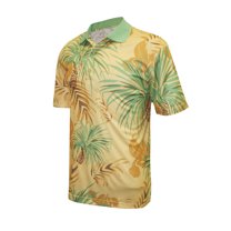 Monterey Club Men's Palm Tree Paradise Print Golf Polo Shirt #1533