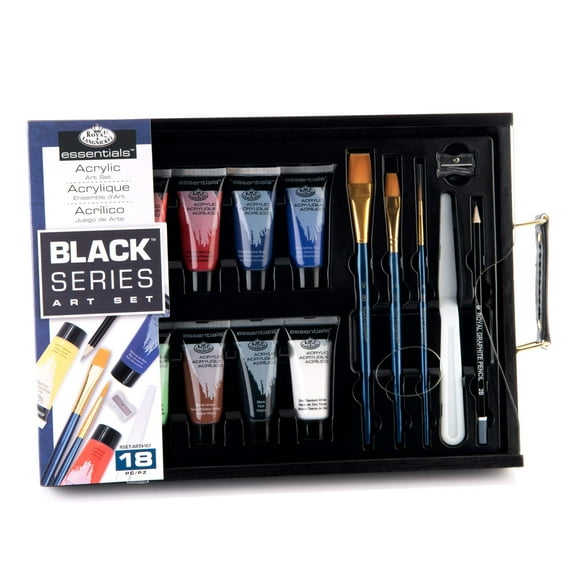 Royal & Langnickel essentialsâ„¢ 18pc Black Series Acrylic Art Set