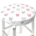 thumbnail image 3 of KLL Girl Rabbit Round Bar Chair Cushion Cover 14 inch ,Bar Stool Protector with Elastic, Soft Washable, 3 of 6