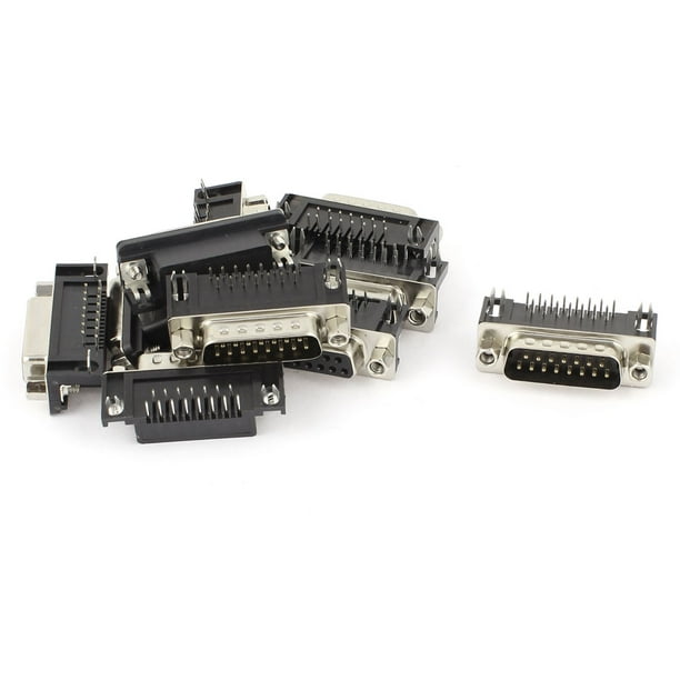 10Pcs DB15 Conector Macho Hembra de 2 Filas 15 Pines Terminal para Placa PCB