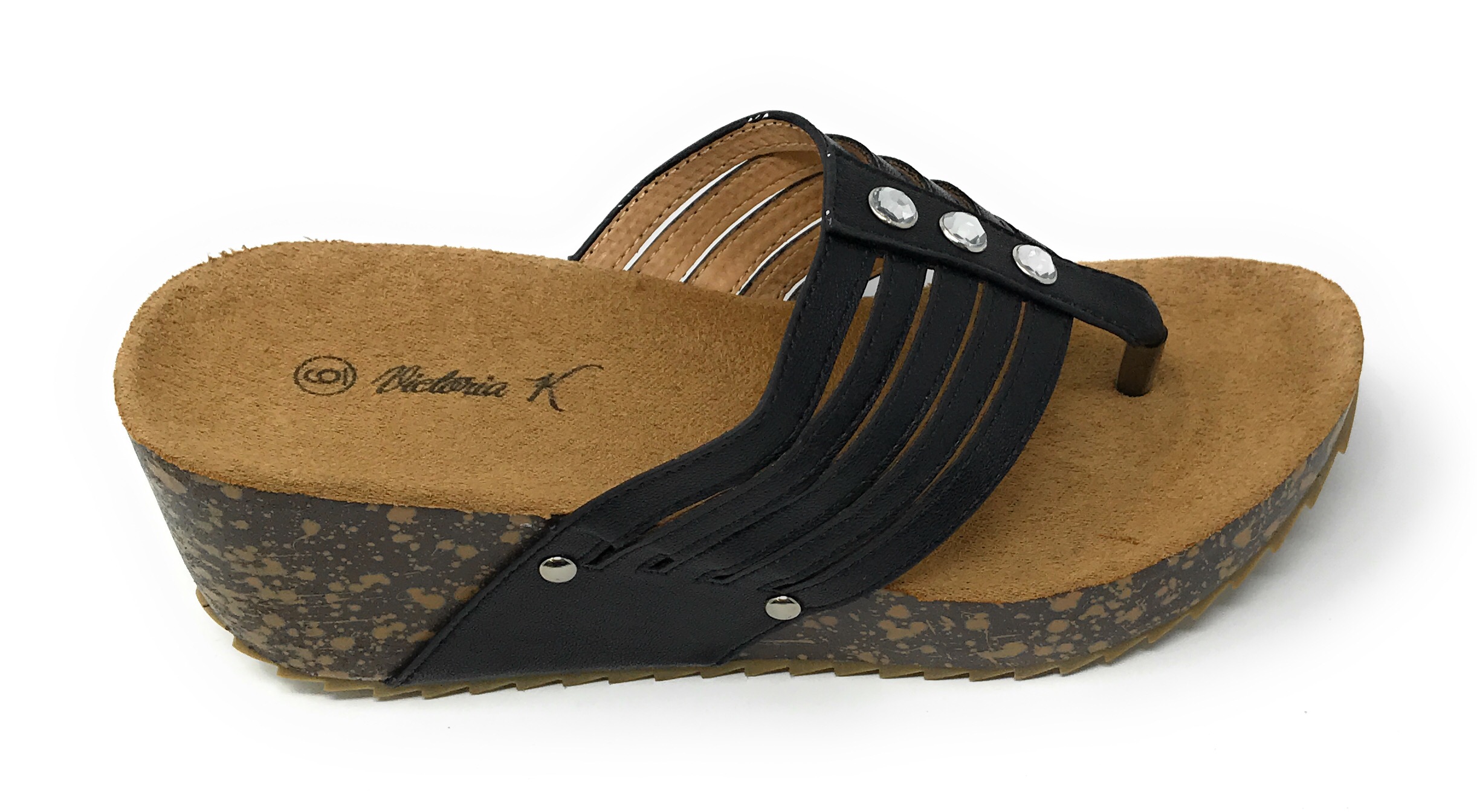 Victoria K Women's Cork Wedge Multi Straps Sandals