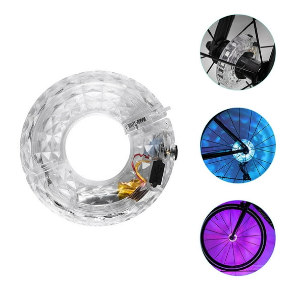 WRITWAA White Bike Wheel Lights USB Rechargeable LED Decorative Outdoor Cycling Safety Lamp