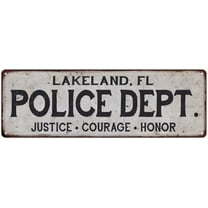 LAKELAND, FL POLICE DEPT. Home Decor Metal Sign Gift 6x18 206180012276