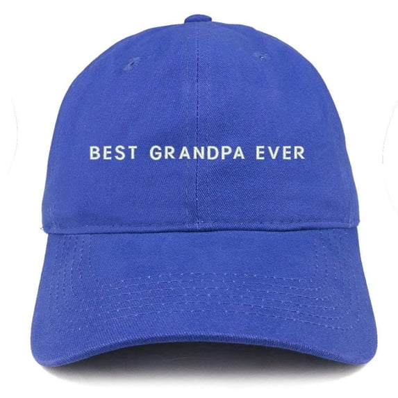 Trendy Apparel Shop Best Grandpa Ever Embroidered Soft Cotton Dad Hat - Black
