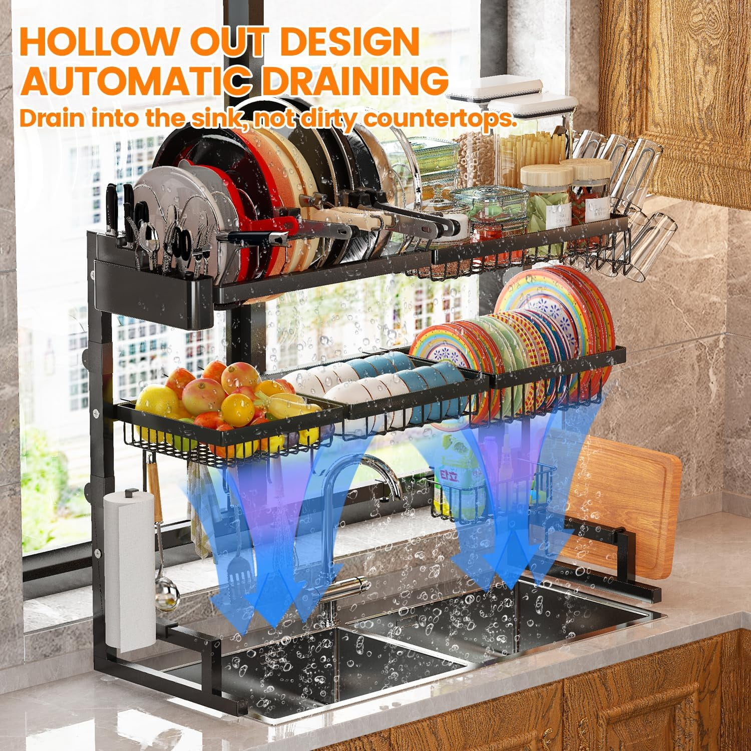 ADBIU Over Sink Dish Drying Rack Expandable Kuwait Ubuy