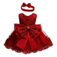 thumbnail image 1 of Sylvamorning Robe pour Nouveau-Née Fille Robe Tutu de Princesse Robe de Fête d'Anniversaire + Bandeau, 1 of 6