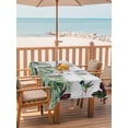 thumbnail image 2 of Outdoor Tablecloth with Umbrella Hole for Patio/Picnic/Party/Camping, Summer Hummingbirds Waterproof Table Cloth Rectangle Table Cover Washable, Tropical Palm Leaves Farmhouse Wood (52"x 70"), 2 of 9