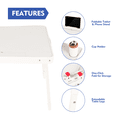 thumbnail image 2 of Mainstays White Adjustable Folding Personal Table with Tablet and Cup Holder in White, 2 of 14