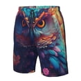 thumbnail image 2 of Yiaed Colorful Feather Owl Print Men's Swim Trunks with Lining Quick Dry Sports Shorts Beach Shorts Boardshorts-3X-Large, 2 of 5