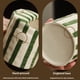 thumbnail image 4 of Bewildely Taza de mano retro con diseño de rayas pintadas a mano, resistente al calor, antideslizante, para disfrutar de leche, té y zumo. Juegos de servir café y té marrón claro, 4 of 6