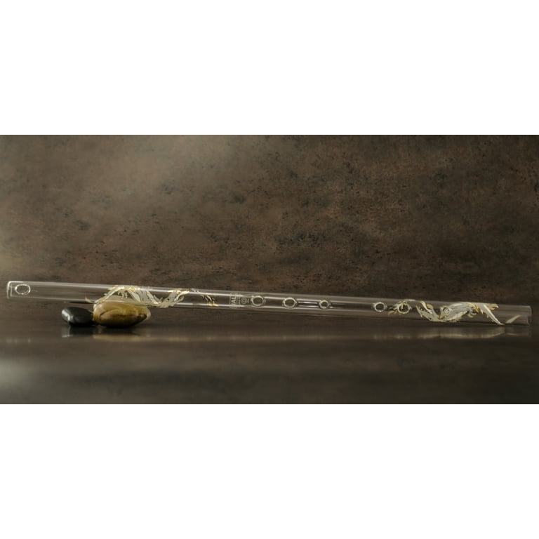 Hall Crystal Flutes 12209 - Inline Glass Flute in D - White Dragon