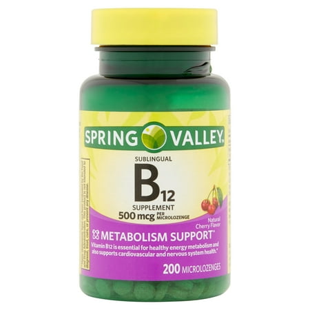 Spring Valley Vitamin B12 Microlozenges, 500 mcg, 200 Ct