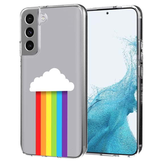 TalkingCase Thin Slim Case Compatible for Samsung Galaxy S22 5G, Rainbow With Cloud Print, Lightweight, Flexible, Soft, USA