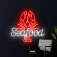 thumbnail image 3 of Handmadetneonsign Seafood Lobster Neon Sign, Open Seafood Led Sign, Lobster Led Light, Crawfish, 3 of 5