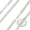 thumbnail image 2 of 5.1mm .925 Sterling Silver Diamond-Cut Flat Cuban Link Curb Chain Necklace, 28 inches + Gift Box, 2 of 6