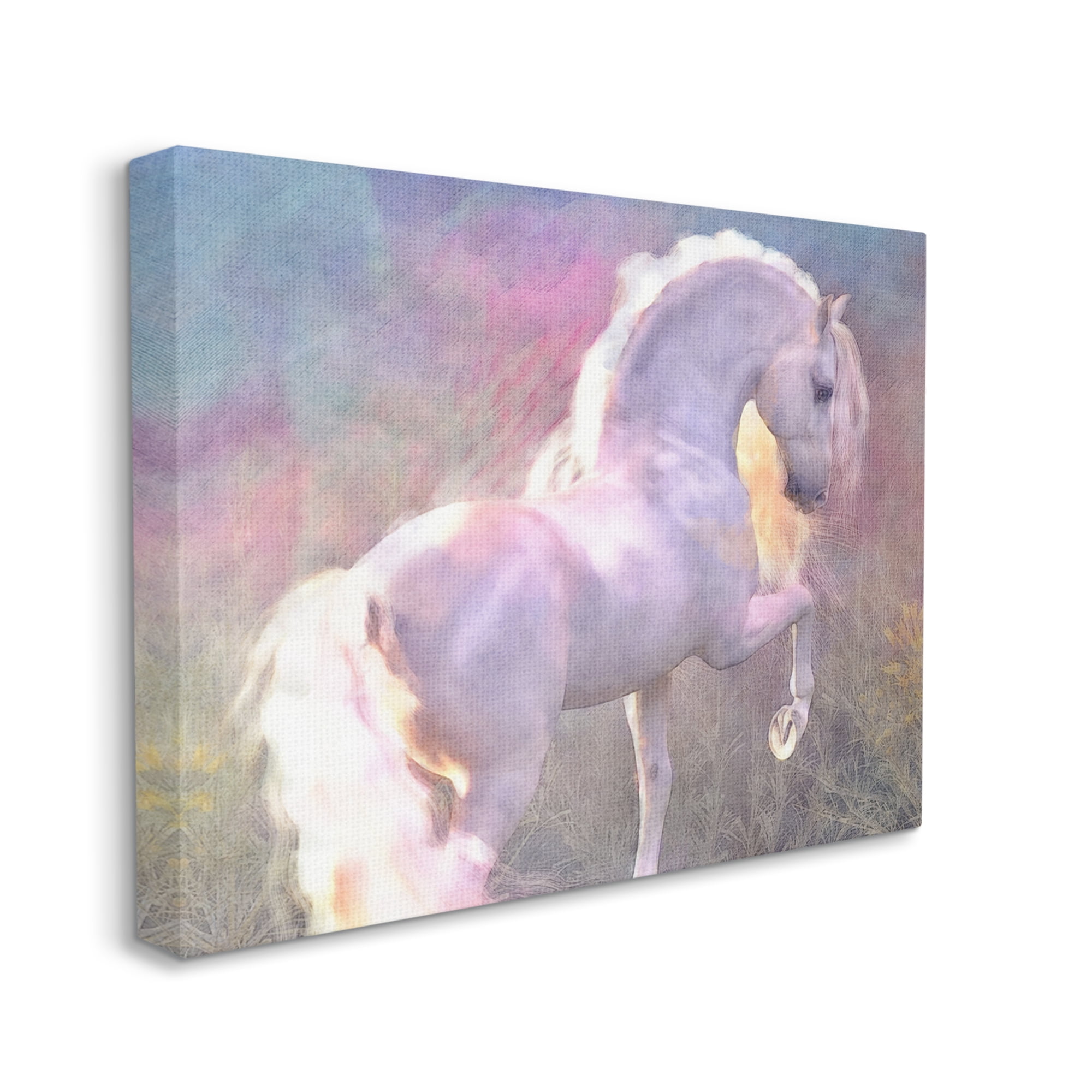Stupell Industries Evenglow Pastel Horse Animals & Insects Painting Gallery Wrapped Canvas Art Print Wall Art, 20 x 16