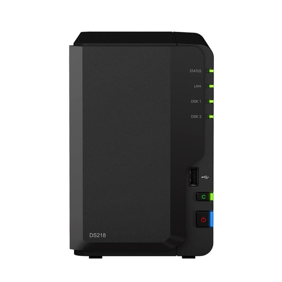 Synology DiskStation DS218 NAS Server with RTD1296 1.4GHz CPU, 2GB Memory, 4TB SSD Storage, 1 x 1GbE LAN Port, DSM Operating System