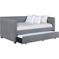 thumbnail image 2 of JERFIT Grey Twin Daybed with Pull-Out Trundle, Upholstered Modern Sofa Bed for Living Room Guest Room, Space-Saving Design with Storage, 2 of 5