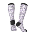 thumbnail image 4 of Daiia Sports Socks Lavender Flowers Printed Novelty Crew Socks for Men Women Knee High Socks Cotton Socks Soft & Breathable Support Unisex Socks, 4 of 9