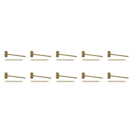 

20Pcs Wooden Crab Mallets Hammers Nails Set Kids Archaeological Hammer Toy