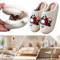 thumbnail image 1 of Pantuflas rosa esquelética felpa Halloween suaves para hombres y mujeres 40-41, 1 of 9