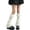 F1-White677, variant on Puliio Lace Bow Slouch Leg Warmers for Women Ribbed Knit Hosiery Fashion Knee High Socks