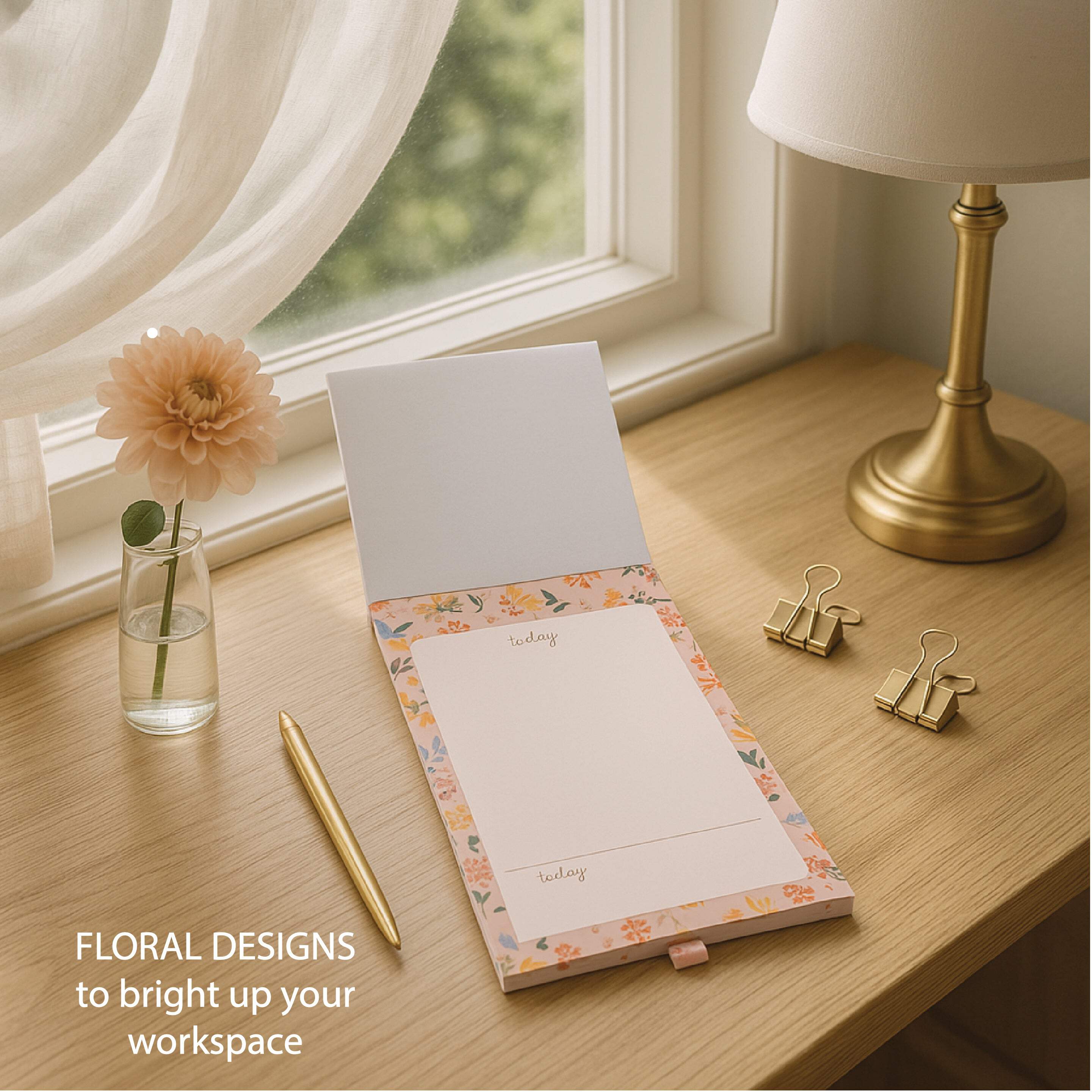 2 PACK MAGNETIC NOTEPADS for REFRIGERATOR with PEN HOLDER-52 Sheets, 5.8x8.25, Magnetic Notepad, Office Desk Pad, To Do List Pad, Cute Gift for Her, Stationery Organizer