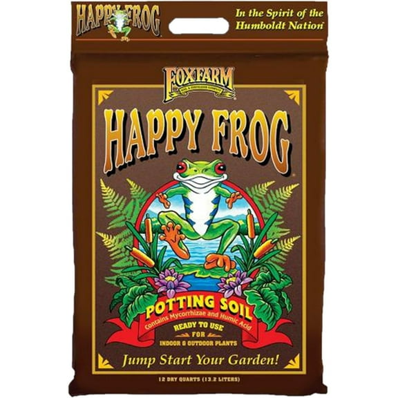 JGSP Happy Frog Potting Soil, 12qt – for Indoor/Outdoor Container Plants, Improves Root Efficiency, pH Adjusted for Optimal Nutrient Uptake – Contains Microbes and Humic Acids