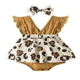 thumbnail image 1 of PENGXIANG Robe de Princesse en Mélange de Coton Confortable pour Bébé Fille Robe de Fête à Volants Manches Volantes Florale Verte 3-6 Mois, 1 of 8