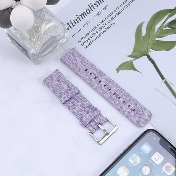 Soimiss Plain Weave Canvas Watch Straps Nylon Watch Band Purple 1Set