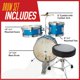 thumbnail image 4 of Set de batería Mendini de Cecilio Junior Kit con 4 tambores y trono, 4 of 9