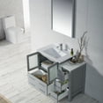 thumbnail image 4 of 42" Freestanding Bathroom Vanity with Side Cabinet & Ceramic Sink & Mirror - Metal Grey, 4 of 6