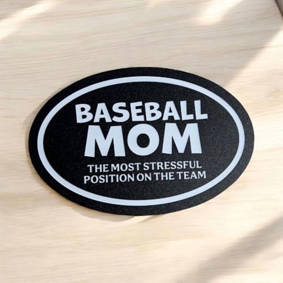 JennyGems Baseball Mom Magnet, The Most Stressful Position on the Team, Baseball Mom Gifts, Fridge and Car Magnets