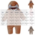 thumbnail image 4 of PureCasa Bear Outfit Suit for Girls Boys 3-18 Months Solid Color Warm Fleece Long Sleeve Winter Clothes Hooded Romper Snowsuit, 4 of 10