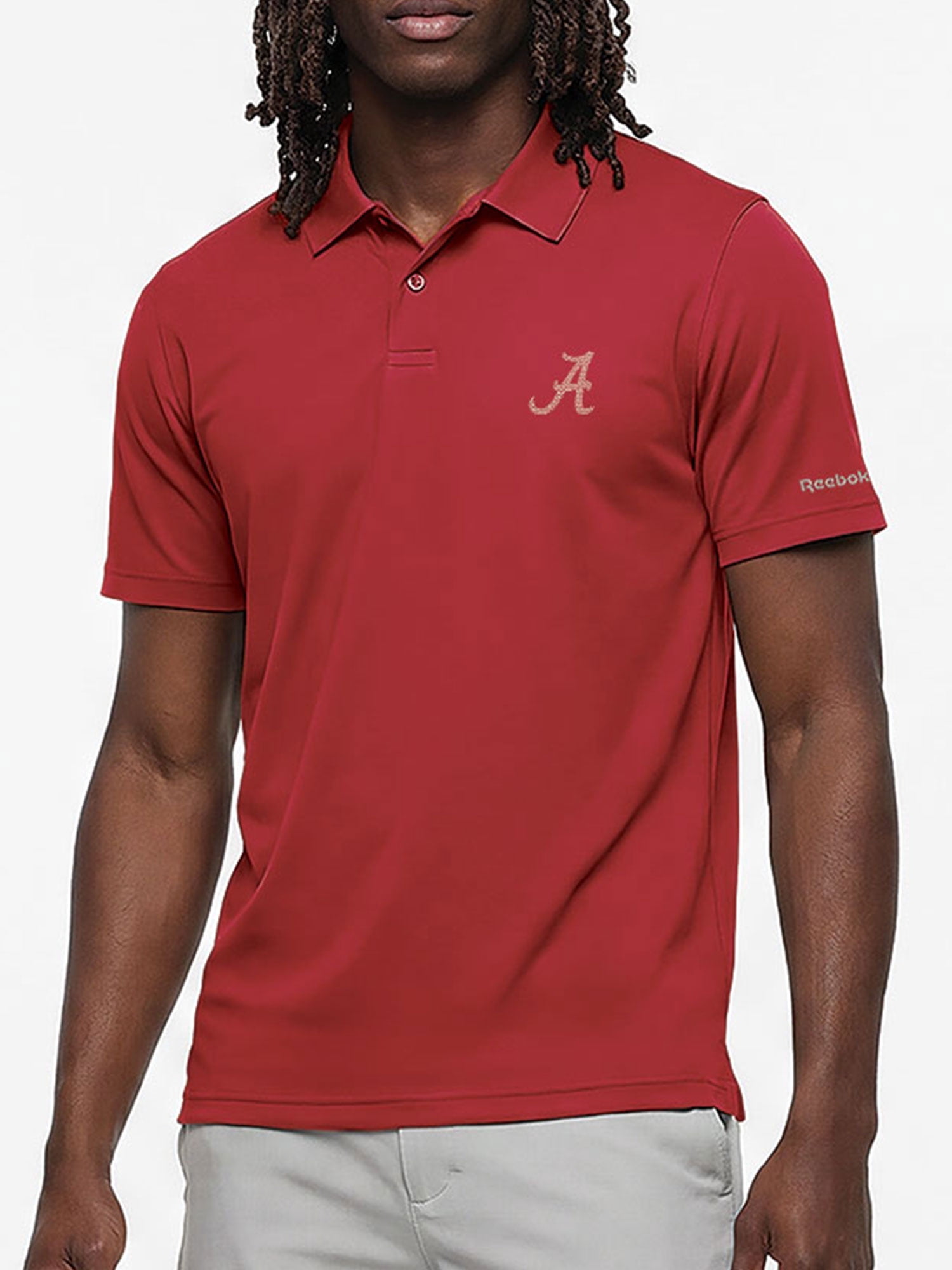 Alabama Crimson Tide Reebok Mens Short Sleeve Polo Shirt