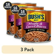 (3 pack) Bush's Maple and Cured Bacon Baked Beans, Canned Beans, 16 oz Can