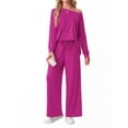 thumbnail image 4 of MINTREUS Women's Pajama Set Long Sleeve Sleepwear Set Soft Two Piece Matching Set with Pockets, 4 of 6