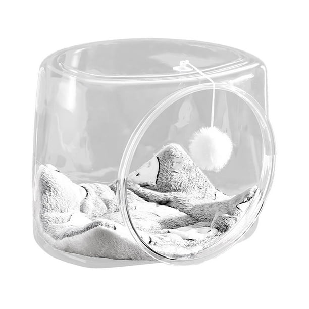 Cats Space Clear Capsule Centro de actividades Gato de peluche juega pelota para gatos Kitty Cuadrado