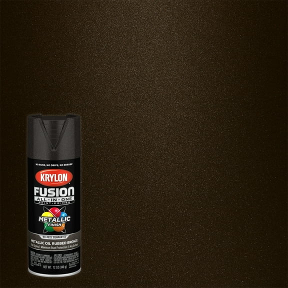 Krylon K02771007 Fusion All-In-One Metallic, Metallic, Oil Rubbed Bronze, 12 oz, Spray Paint, Multi-Surface, (1 Piece, 1 Pack)