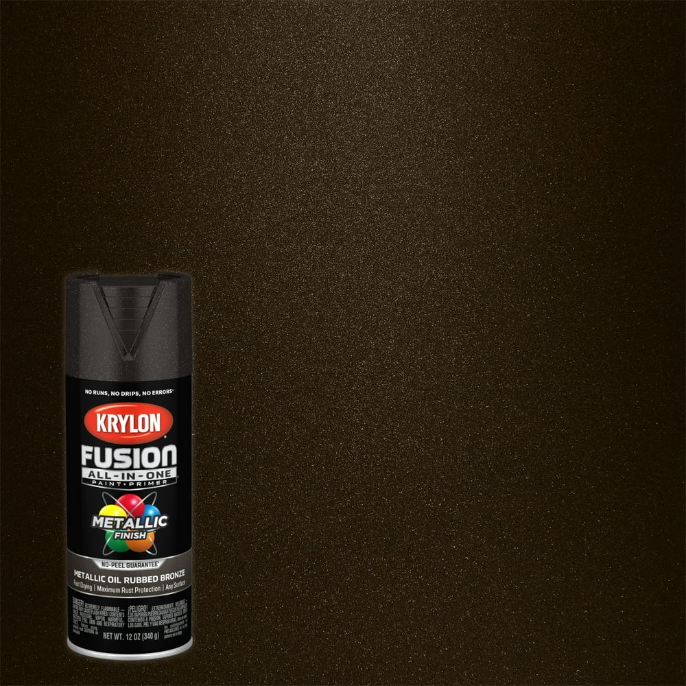 Krylon Fusion AllInOne Spray Paint, Metallic Oil Rubbed Bronze, 12 oz