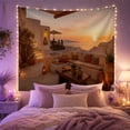thumbnail image 2 of Cactus Succulent Garden with Scenic Outdoor Terrace, Serene Watercolor for Plant Lovers, Aesthetic Wall Decor, Halloween Gift, Tapestry Wall Hanging for Dorm and Living Room, 2 of 7