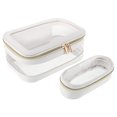 thumbnail image 1 of juego de bolsa de maquillaje transparente grande, organizador de cosméticos portátil de viaje, bolsa de aseo transparente impermeable con cremallera, estuche de maquillaje para exteriores, 1 of 5