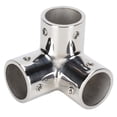 thumbnail image 1 of Fdit Raccord en T pour Main Courante, Coude d'Angle en Acier Inoxydable, Raccord en T d'Angle 3 Voies en Acier Inoxydable 316 Poli Miroir pour Yacht, 1 of 8