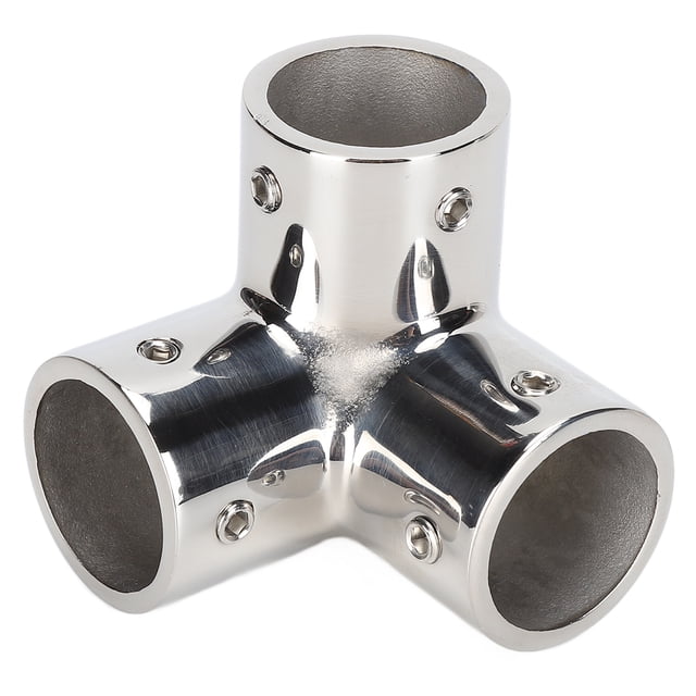 Fdit Raccord en T pour Main Courante, Coude d'Angle en Acier Inoxydable, Raccord en T d'Angle 3 Voies en Acier Inoxydable 316 Poli Miroir pour Yacht
