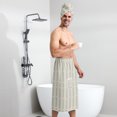 thumbnail image 6 of Colevkie Men's 2 Pieces Bath Wrap Set Shower Skirt & Bath Towel Quick Drying Absorbent Beach Towel Bathroom Towel Polyester with Pocket Home Sauna Spa Printed Stripes Pattern, 6 of 7