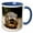 Blue/White, variant on 3drose, Land Turtle Hiding in Shell, Young Spur-thighed Tortoise Hiding in Carapace, 11oz Two-tone Red Mug