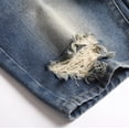 thumbnail image 4 of PEASKJP Mens Jean Shorts Slim Fit Stretch Short Pants,Blue 32, 4 of 5