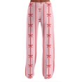 thumbnail image 5 of Women's Bow Print Wide Leg Pajama Pants, Elastic High Waist Loose Sleep Pants Casual Loungewear Trousers, S, 5 of 7