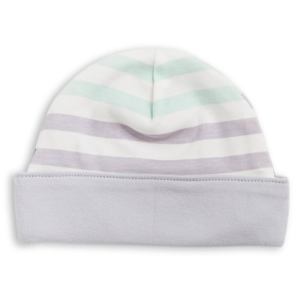 Gorro reversible a rayas de algodón orgánico para bebé Finn + Emma 0-6 meses